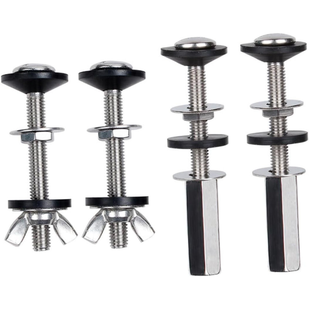2 Pairs Toilet Fixing Screws Toilet Cover Screw Toilet Bolts Screws Toilet Closestool Mount Bolts Metal Toilet Bolts Stainless Screws Heavy Rubber Ba 6902344659545