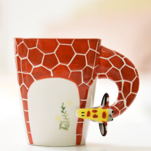 Taza de café de cerámica con diseño de jirafa pintada a mano - Regalos de Navidad y cumpleaños para niños, mujeres y hombres_Regalo especial