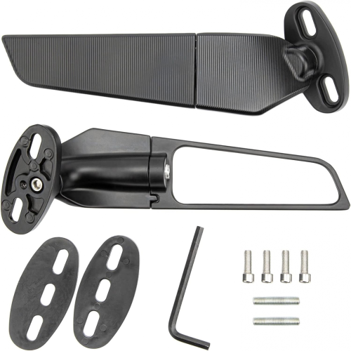 2pcs Motorcycle Side Mirror, Adjustable Rotating Wind Wing Mirror Replacement Compatible with Ninja 250, 300, H2, H4_Special Gift