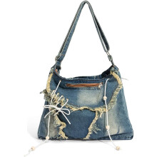 Retro-Schultertasche aus Denim für Damen, Tragetasche, Umhängetasche, großes Fassungsvermögen – besonderes Geschenk