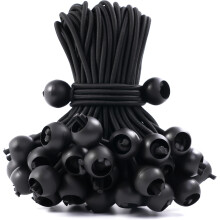 60 Pcs Bungee Cords with Balls, tarp tie Downs, 6 Inch Bungee Balls, Stretchable and Durable Bungee Cords Heavy Duty Outdoor, Tarp Straps for Camping