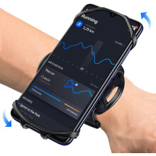 Polsbandje met telefoonhouder voor hardlopen, geschikt voor iPhone 15/14/13/12 Pro Max/11/X/8 Plus/8/7, 360 draaibaar met sleutelhouder, sportpolsba