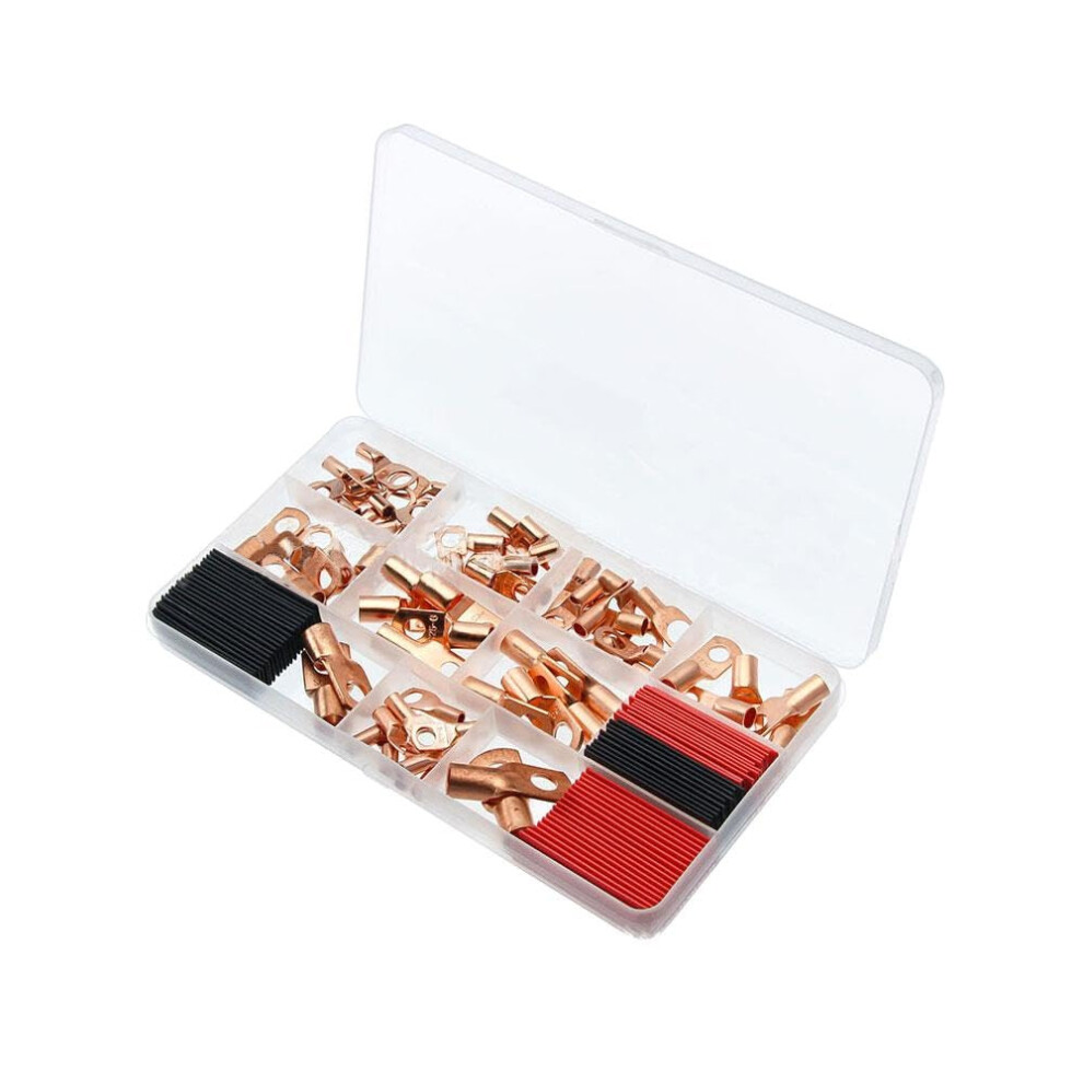 Premium Electrical Connectors Set With Copper Wire Terminals Heat Shrink Tubing Awg 2-10 Lugs - Terminal Connectors Kit With Heat Shrink - Reliable A 6902344659552