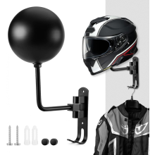 Motorradhelmhalterung & -ständer – Wandmontage, 180 drehbar, Doppelhaken für Helme, Jacken, Mützen, Hüte, Motorrad-Geschenkidee