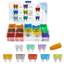 Kit assortimento di 150 fusibili a lama standard per auto, moto, barche e camion, 5A 7.5A 10A 15A 20A 25A 30A 35A per autoveicoli, barche, nautica, c