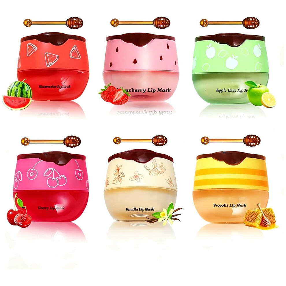 Gogerstar 6Pcs Honey Lip Balm, Moisturizing Lip Care For Dry, Chapped Lips, Honey Bee Balm