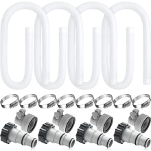 Kit de 4 mangueras de repuesto para filtros de piscina, compatibles con bombas de filtro Intex y sistemas de agua salada. Diámetro: 3,8 cm (1,5 pulga