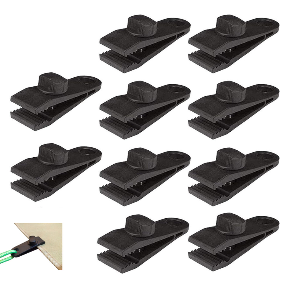 10 Pcs Tarp Clips, Heavy Duty Lock Grip, Clamps Withstand 60Mph Strong Wind Fit Compatible Awnings, Outdoor Camping, Caravan Canopies, Car Covers, Sw 6902344663641