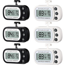 6 Pieces Refrigerator Thermometer Digital Freezer Room Thermometer Waterproof Fridge Thermometer Freezer Monitor with Magnetic Back, Max/Min Record F