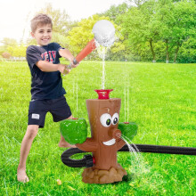 Sprinkleripallosetti lapsille, puun sprinklerilelu baseball-leikkisetillä, 4 palloa, hauskat kesäleikkivesilelut takapihan nurmikolle, vesisumutin