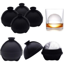 Ice Ball Molds 4 Pack,Whiskey Ice Mold,Silicone Sphere Ice Molds with Built-in Funnel,Large Round Ice Cube Molds Ice Ball Maker Makes 2.5 Inch Ice Ba