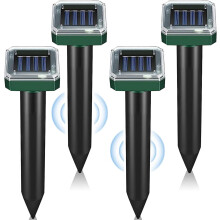 Repellente per talpe a energia solare, confezione da 4, repellente sonico a ultrasuoni, punte dissuasive per arvicole, serpenti e gopher per prato e