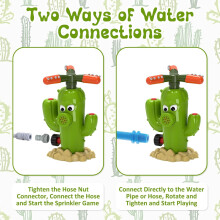 Aspersor de agua con forma de cactus para niños, aspersor de manguera de agua para niños pequeños con chorro giratorio de 360, juego de rociador de