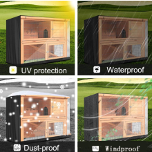 Funda para jaula de conejo de 122x50x105cm, funda para jaula de conejo de dos pisos, impermeable y resistente al viento, compatible con invierno y ex