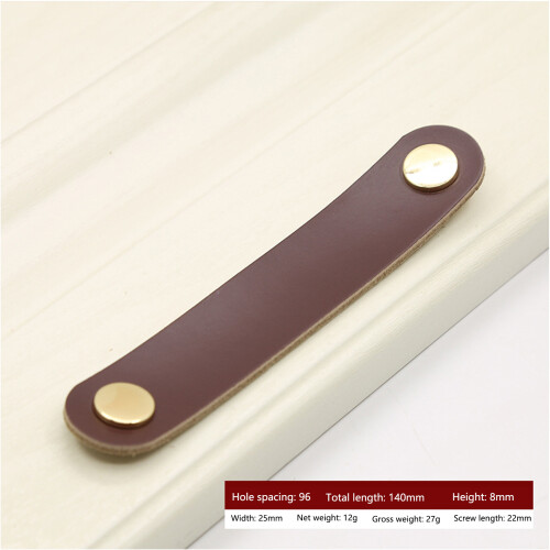 4 Pieces Leather Pulls compatible Drawer, Handmade Leather Drawer Pulls Cabinet Dresser Door Handle Knobs with Screw, Brown_Special Gift