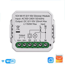 Controlador de Dimmer LED Inteligente Tuya WiFi 0/1-10V com Controle Por Botão e Aplicativo Life 100-240V A