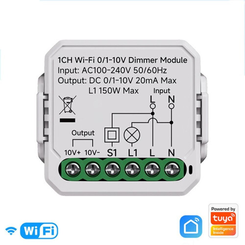 0/1-10V Tuya  WiFi LED Dimmer Controller Push Dimmer  Life APP Control 100-240V A