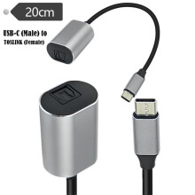 USB-C Male to TOSLINK Female Connector Aluminum Shell SPDIF PCM Stereo Supports USB-C Audio Output