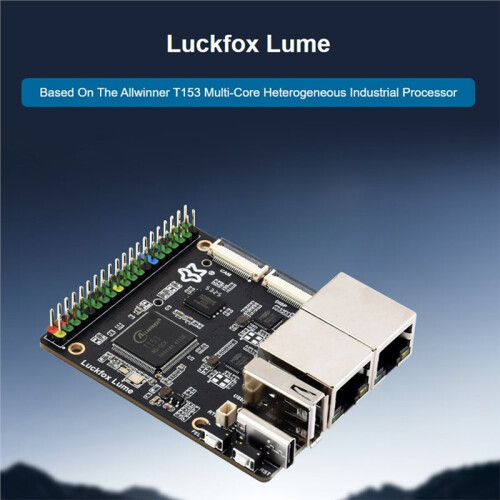 Luckfox Lume Linux Development Board Based  T153 Dual Gigabit Ethernet  128MB DDR3 Memory 256MB Flash with POE Module 1