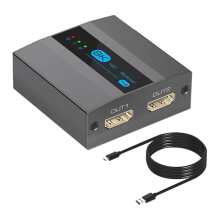 8K -Kompatibler Splitter (1 Eingang, 2 Ausgänge), 4K 120 Hz, für Dual-Monitor-Betrieb, Unterstützt EDID, HDCP 2.3 und HDR 10, für Laptops, PCs,