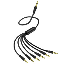 Cable Divisor de Audio para Conector de Auriculares de 3,5 mm, Cable TRS de 3,5 mm, 1 Macho A 6 Machos, Cable Divisor AUX para Auriculares de