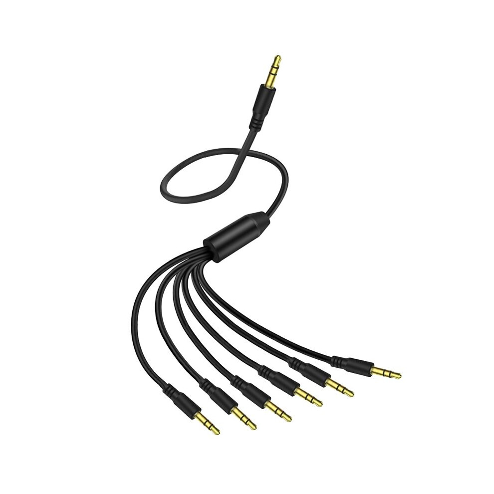 3.5Mm Headphone Jack Audio Splitter Cable 3.5Mm Trs Cable 1 Male To 6 Male Aux Splitter Cable For Computer Headset 6031871868615