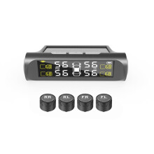 Sistema de Monitoramento da Pressão Dos Pneus com 4 Sensores Externos, Monitor de Pressão Dos Pneus, Alarme de Pressão Dos Pneus e Áudio em Russo.