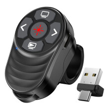 Drahtloser Präsentationsklicker mit Rotem Laser, 2,4-GHz--Dualmodus-Fingerringklicker für PowerPoint, Windows und