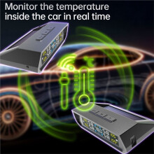 T17 Autobandenspanningscontrolesysteem met USB-Aansluiting, Zonne--Aangedreven Display, 433,92 MHz, 4 Externe Bandensensoren voor
