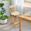 Living And Home Bamboo Folding Bar Stool Counter Height Dining Chair with Backrest and Footrest 1