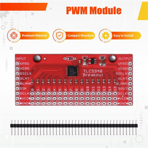 16-Channel TLC5940 PWM-Controlled LED Driver Board I/O Expansion PWM Module for Electronic Projects 1