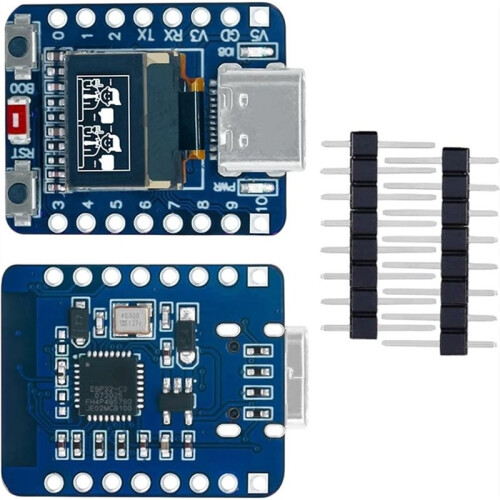 ESP32-C3 Development Board 2.4G Wifi 4 BT Module with 0.42" OLED Display 4MB Flash Ceramic Antenna USB Type-C 2pcs 2