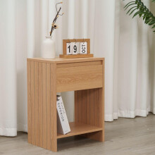 MDF Bedside Table with Drawer and Shelf
