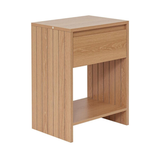 MDF Bedside Table with Drawer and Shelf 1
