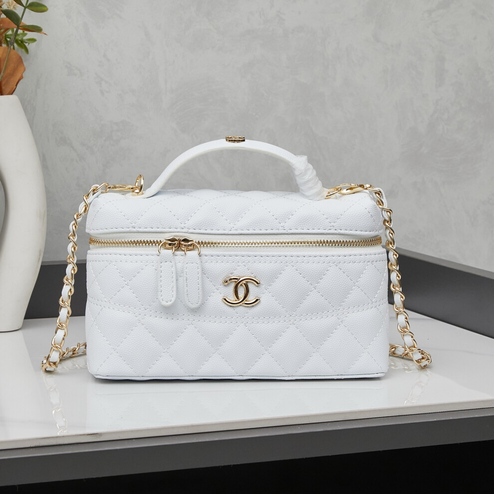 Xhrain Chanel Lp Lunch Box Bag 8878 White