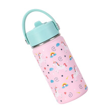 Insulated Stainless Steel Cup with Cartoon Handle and Straw-5