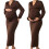 Office Professional Maternity V Neck Long Sleeve-brown M 4