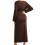 Office Professional Maternity V Neck Long Sleeve-brown M 5