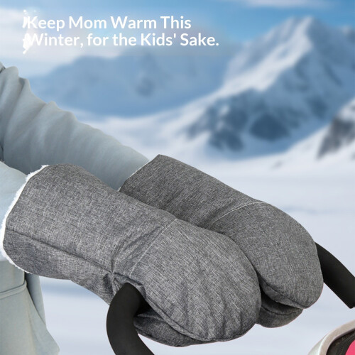 Strollers Hand Warmer Fit Over Sleeves Thick Insulation-Pink 1