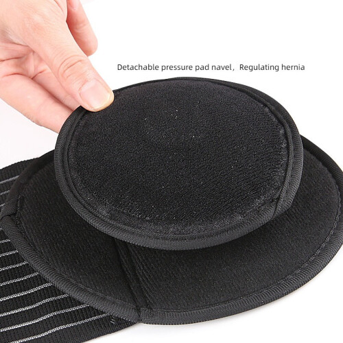 Adjustable Hernia Belt with Pressure Pad - Black Waist Support  M 2