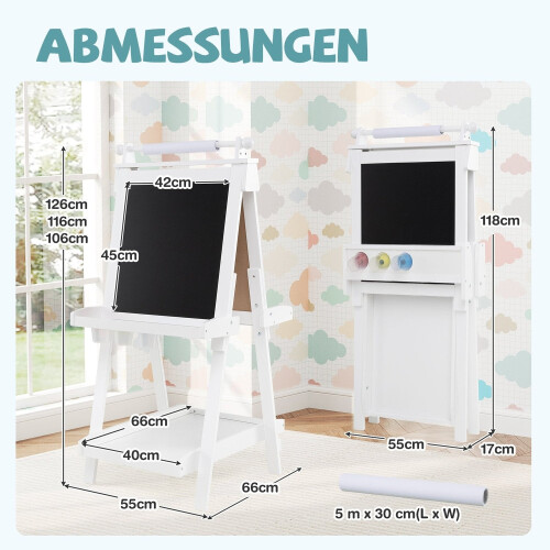 Adjustable Kids Easel with Whiteboard & Magnetic Board 1
