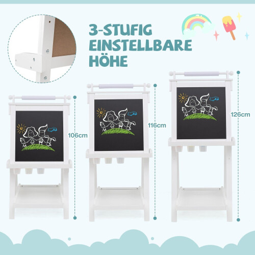 Adjustable Kids Easel with Whiteboard & Magnetic Board 2