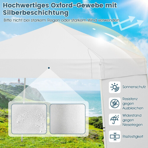 Pavillon pop-up 430 x 280 cm, côtés convertibles, blanc 2