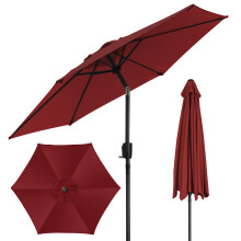 (Red) 2M Garden Parasol Outdoor Patio Sunshade Umbrella