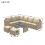 Khaki Garden Corner Sofa Set with Table & 2 Stools 2