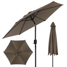 (Khaki) 2M Garden Parasol Outdoor Patio Sunshade Umbrella