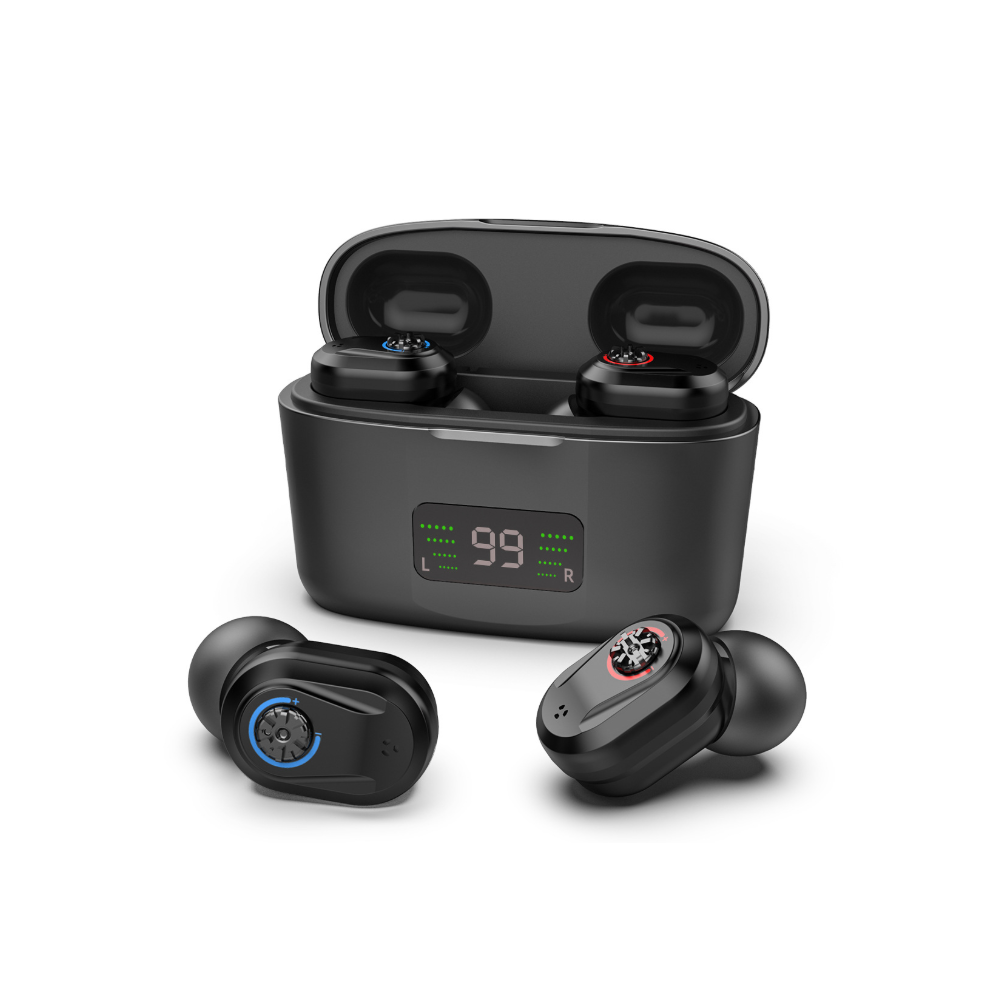 Irich Black Hearing Aids For Seniors Rechargeable With Led Display Noise Reduction For Elderly,