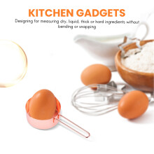Rose gold Stainless Steel Measuring Cups and Spoons set of 8 Engraved Measurements,Pouring Spouts & Mirror Polished for Baking and Cooking