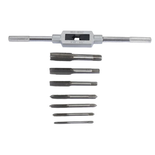 8 in 1 Tap Tool Set Thread Metric Machine Hand Screw Thread Plug Taps Set 2