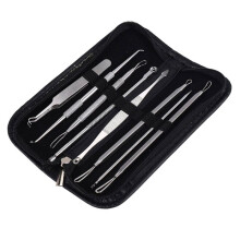 Professionell Svart Remover Tool Kit Rostfritt StåL Blackhead Acne Comedon Pimple Blemish Extractor Beauty Tool